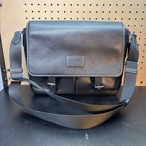COACH Sprint Leather Messenger Bag Crossbody Bag Black F2444 CL952